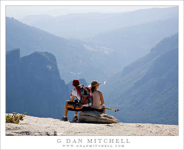 Sentinel Dome Hikers Above Yosemite Valley