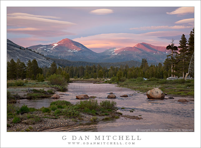 Dusk, Mounts Dana and Gibbs, Tuolumne Meadows