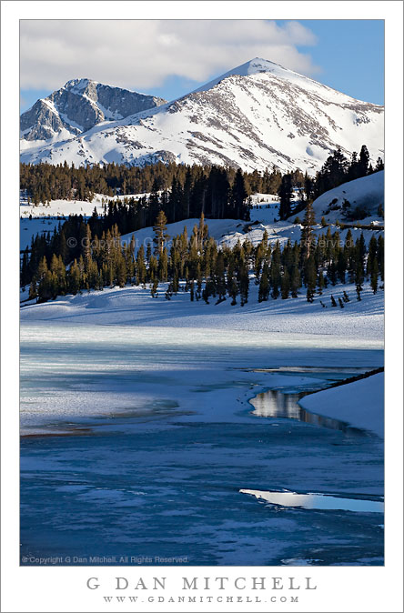 Mammoth Peak and Ice on Tioga Lake