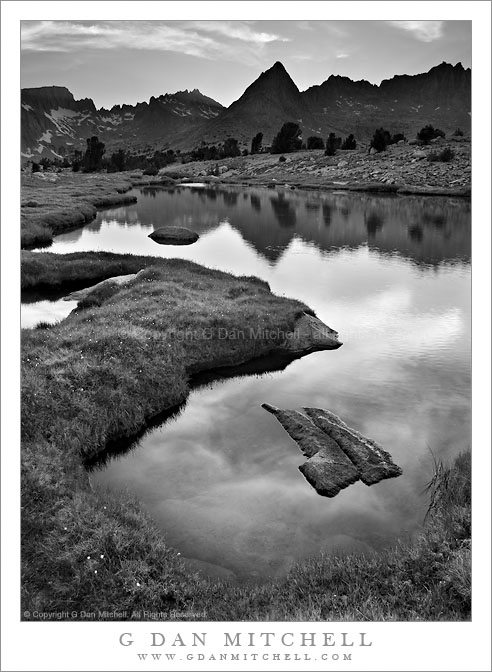 Evening, Unnamed Lake and the Great Western Divide