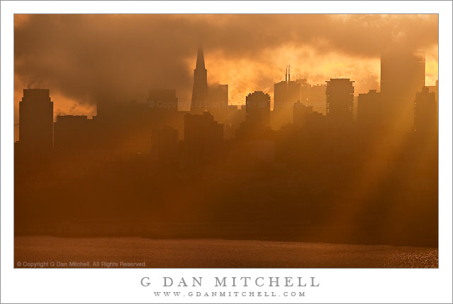 San Francisco Skyline, Light Beams