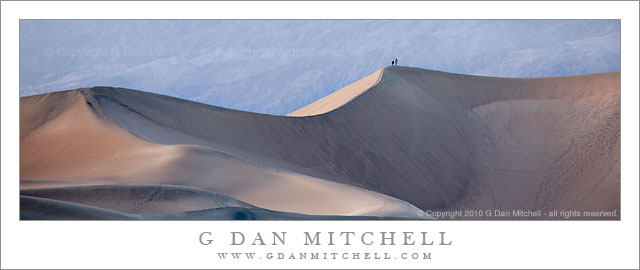 Two Hikers at the Summit of Death Valley Dunes