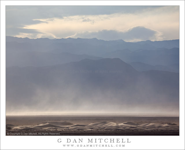 Dunes, Cottonwood Mountains, and Dust Storm