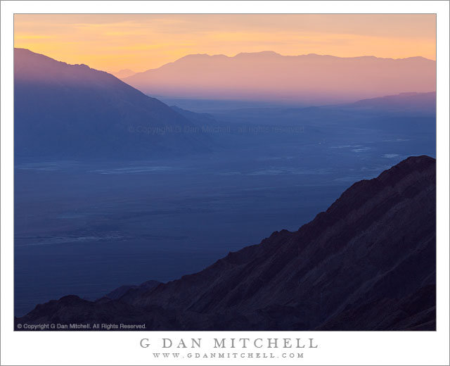 First Light, Souithern Death Valley - As seen from Aguereberry Point, first dawn light spills across the lower end of Death Valley.