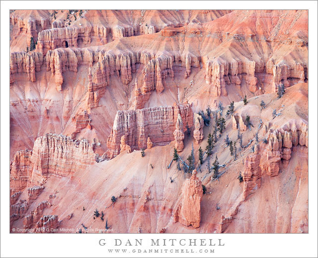 Cedar Breaks, Dusk Light - Post-sunset dusk light on the strata and towers of Cedar Breaks, Utah