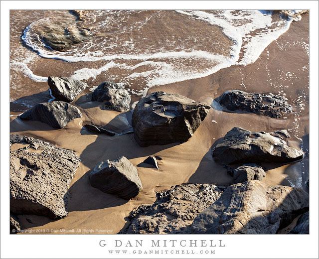 Waterline Rocks, Sand, and Foam