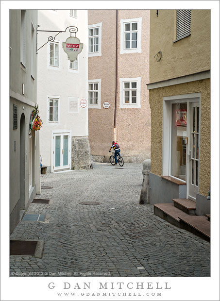 Narrow Street, Cyclist