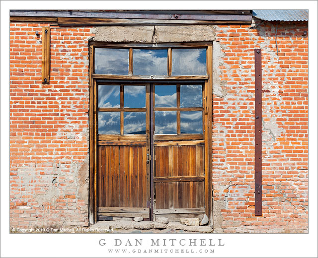 Brick Building, Doorway, Reflected Sky