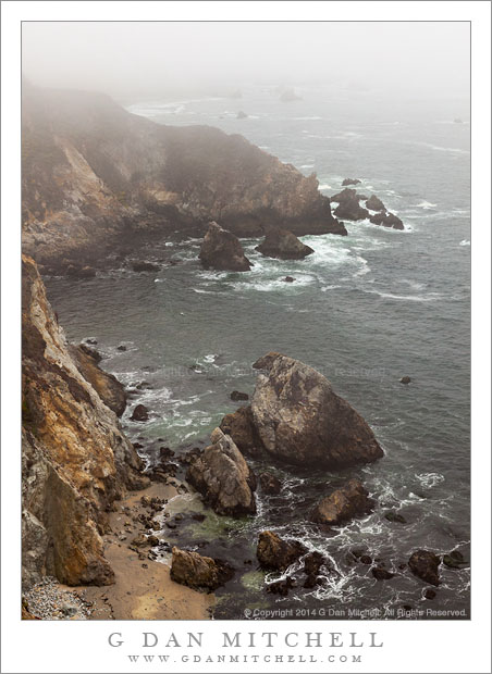 Rocky Shoreline, Fog, Big Sur