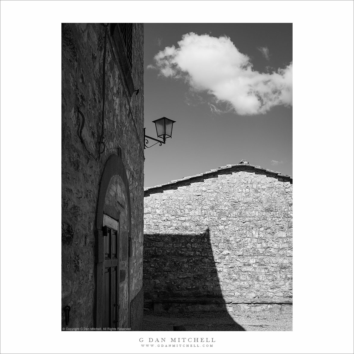 Lamp, Cloud, Stone Walls