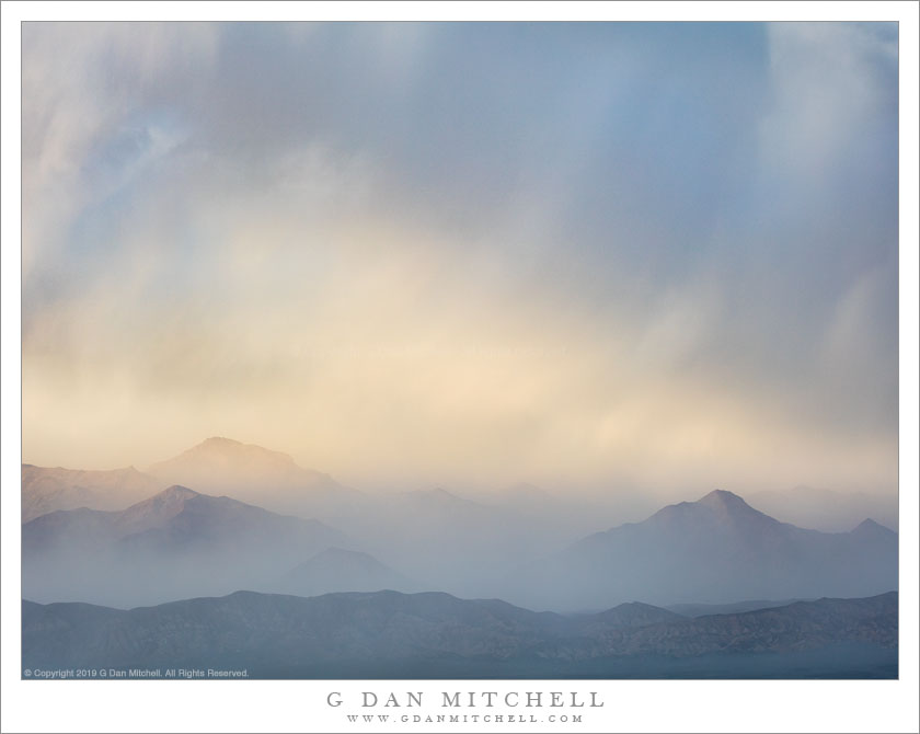 Sand Storm, Virga, And Mountains