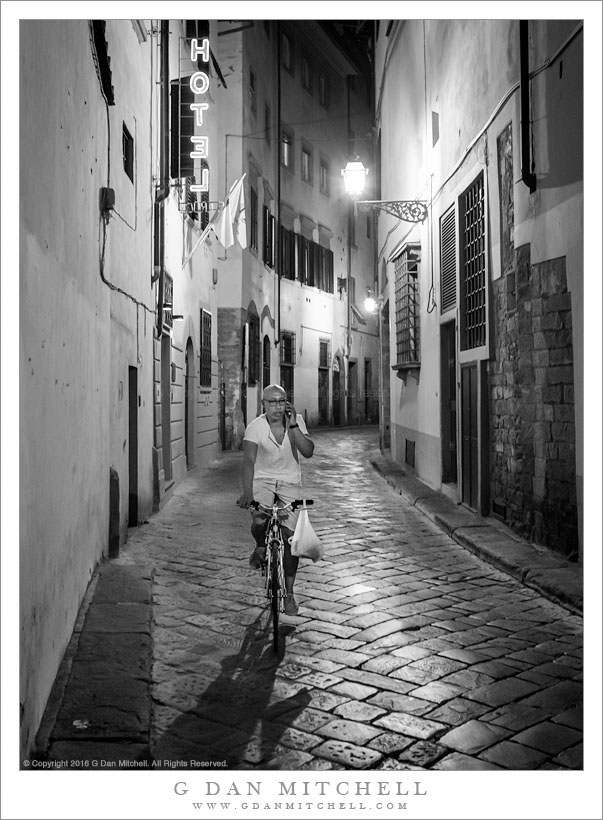 G Dan Mitchell Photograph: Night Cyclist, Florence | G Dan Mitchell ...