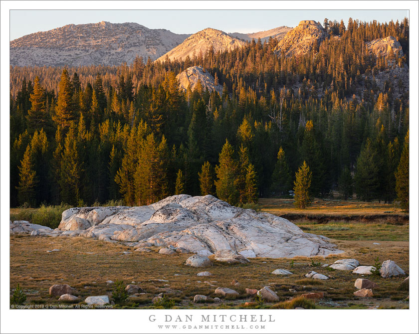 Outcropping, Meadow, Evening