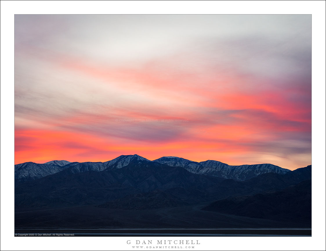 Dusk Sky, Snow-Capped Mountains