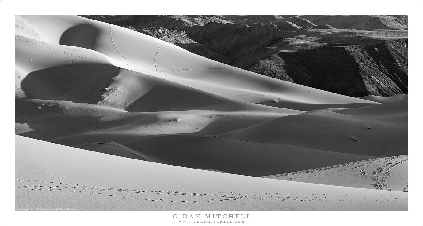 Dunes, Mountains, Footprints