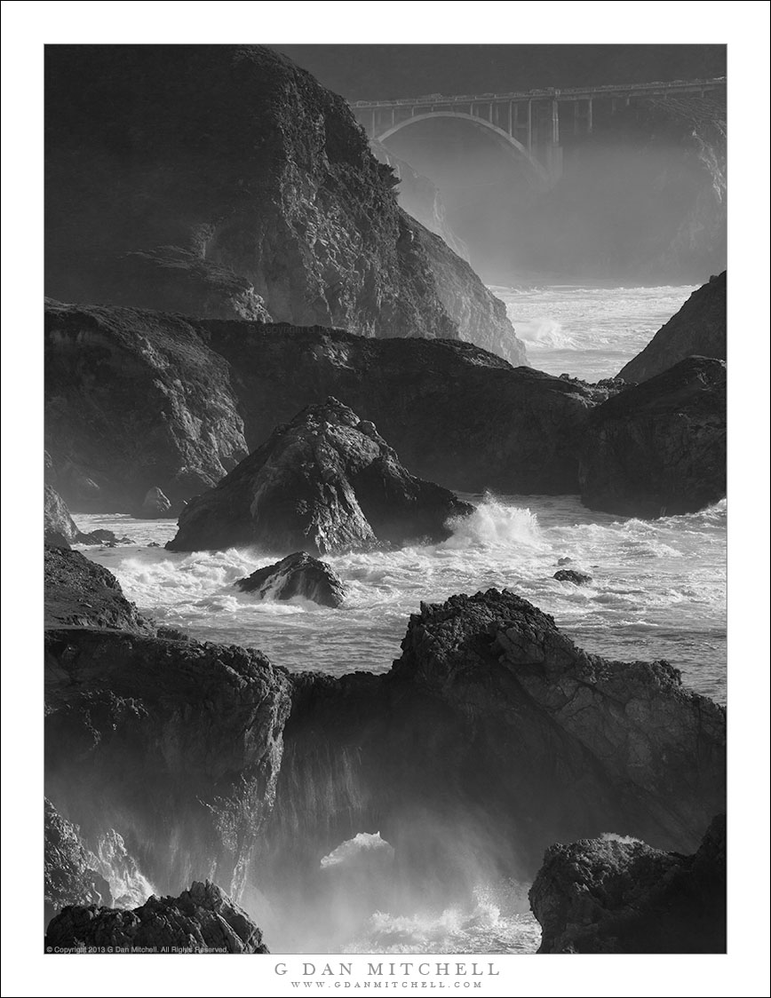 Rocky Coastline, Surf and Mist