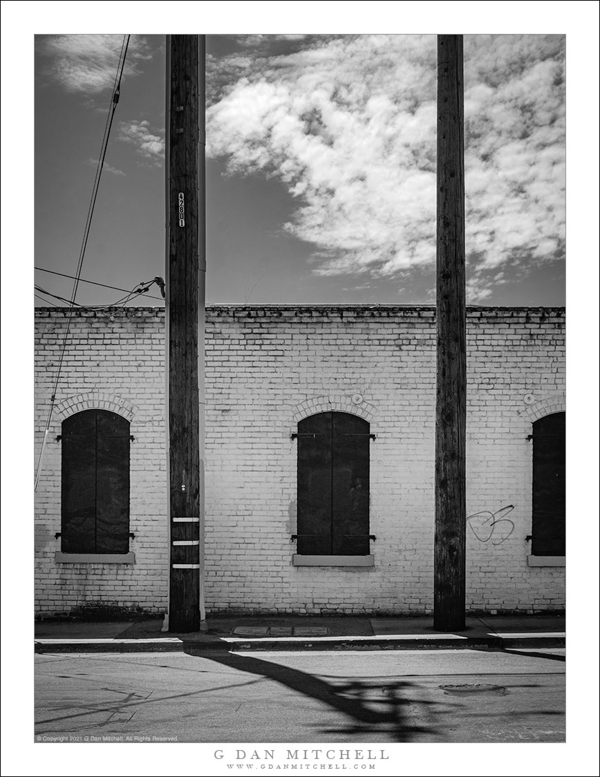 Abandoned Building, Poles, Sky