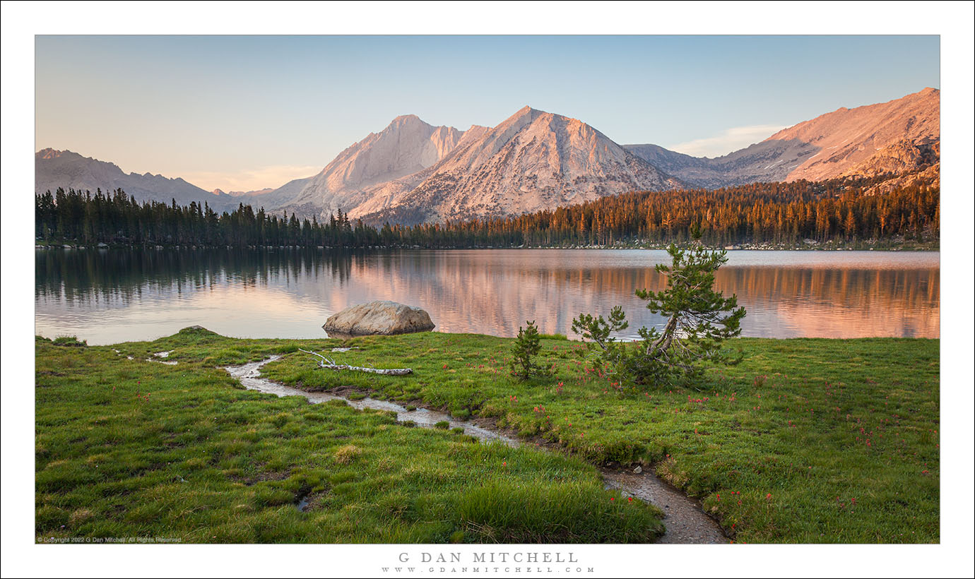 Lake, Meadow, and Alpenglow