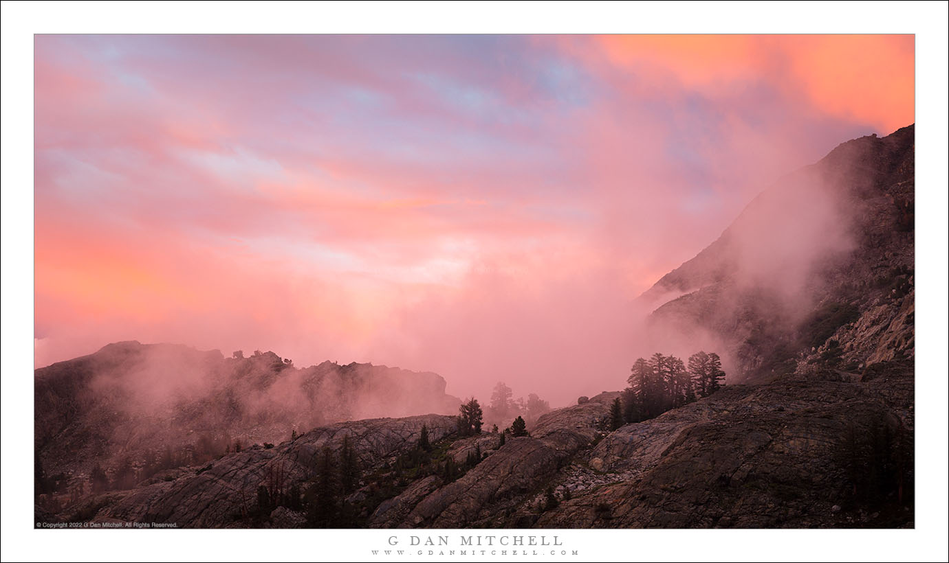 Ridge, Fog, Sunset