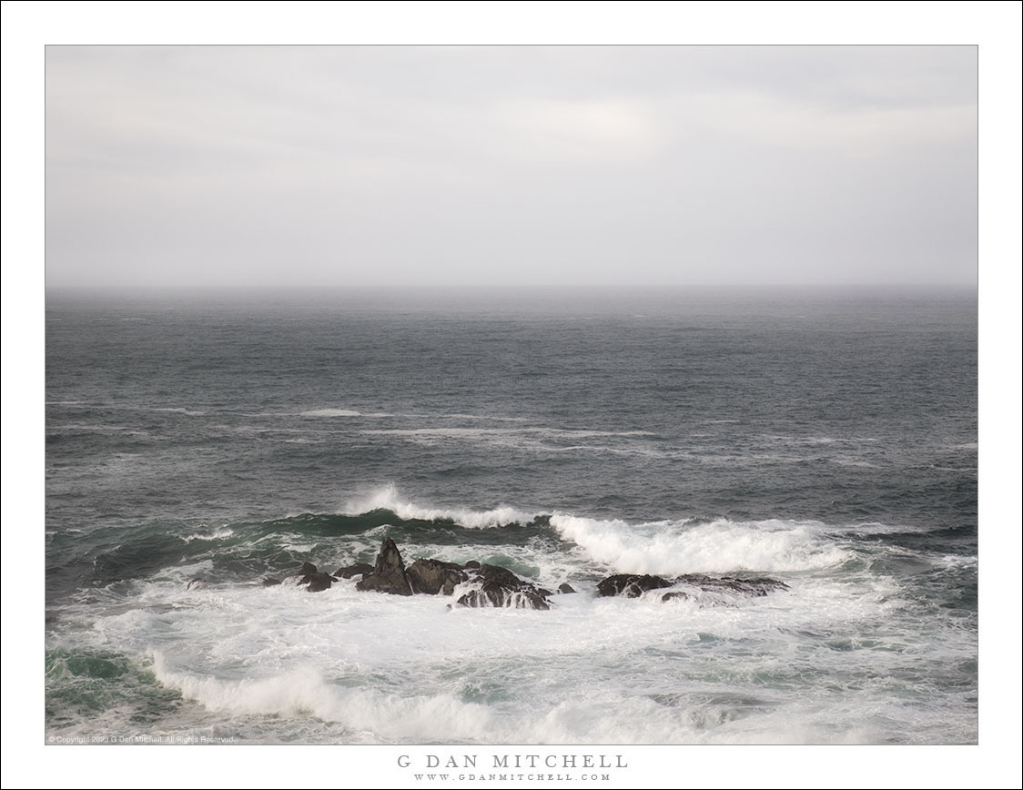 Coastal Rocks, Surf, and Horizon