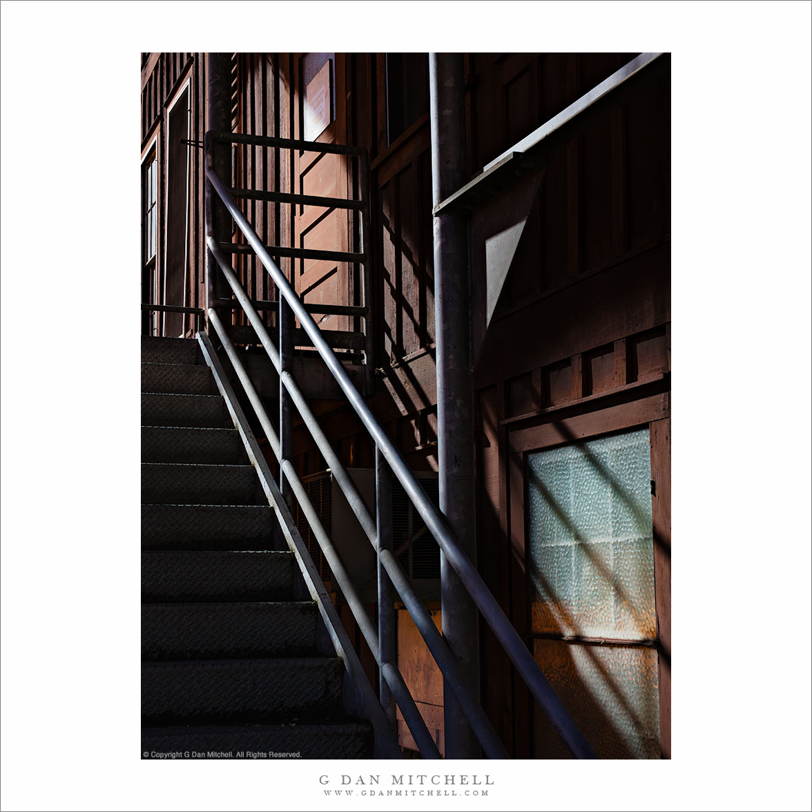 Moonlit Stairway, Wall, and Window