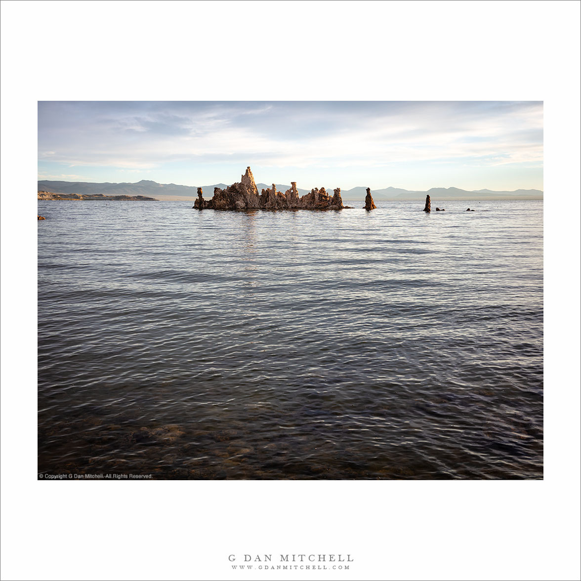 Lake, Tufa, and Morning Clouds